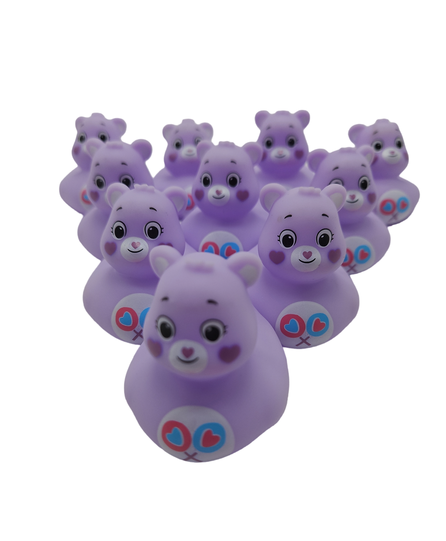 10 SHARE BEAR Care Bear Purple Lavender - 2" Rubber Duck Style Bears