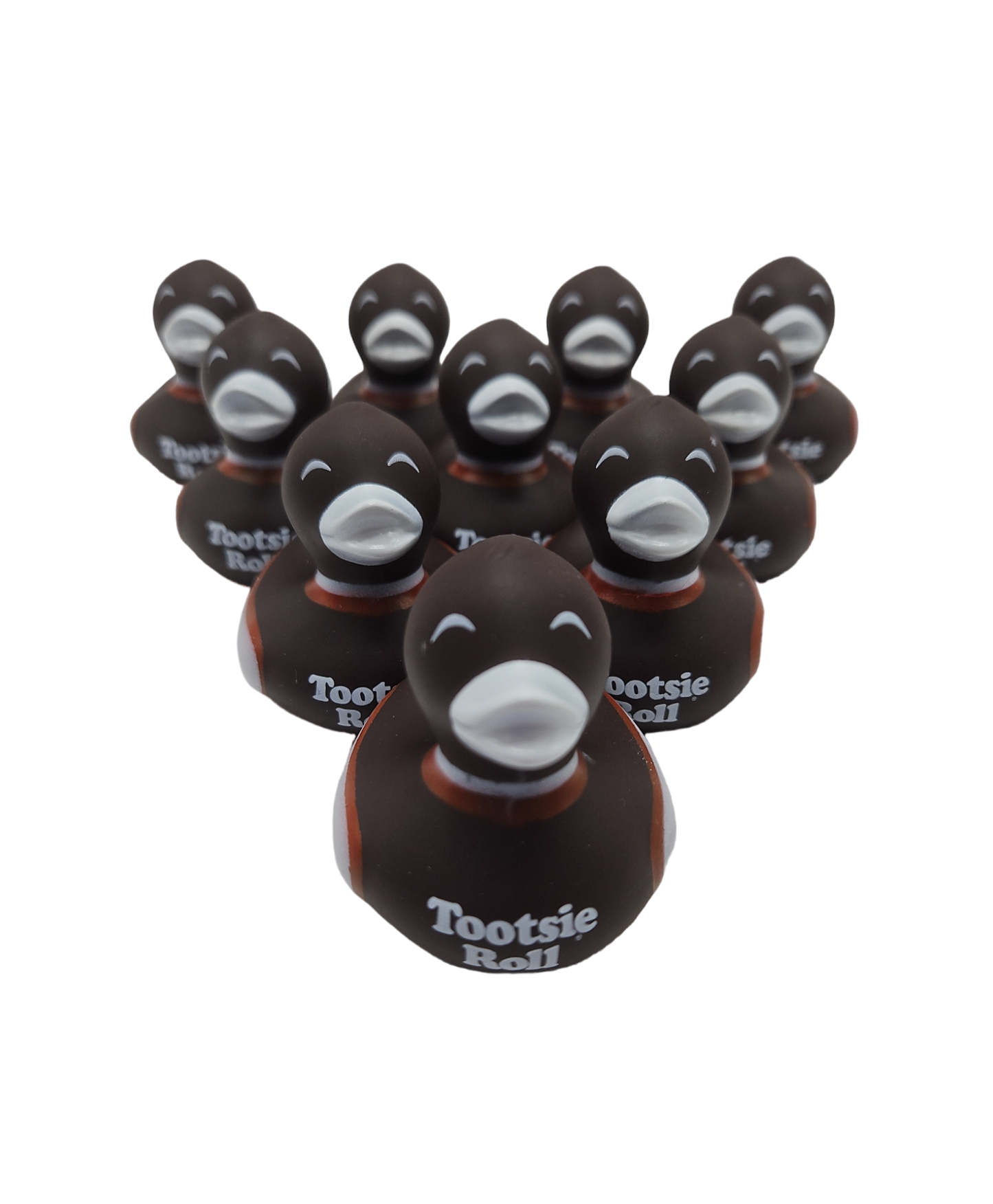 10 Brown Tootsie Roll Ducks - 2" Rubber Ducks