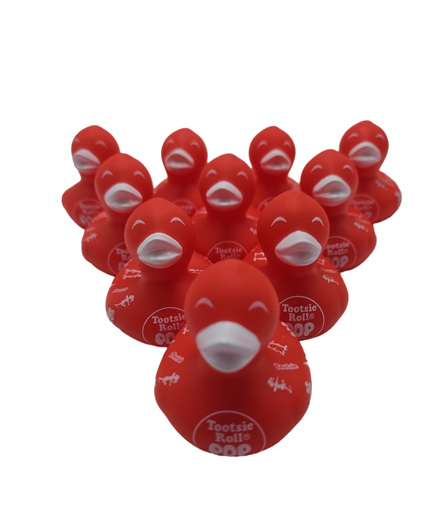 10 Red Tootsie Roll Ducks - 2" Rubber Ducks
