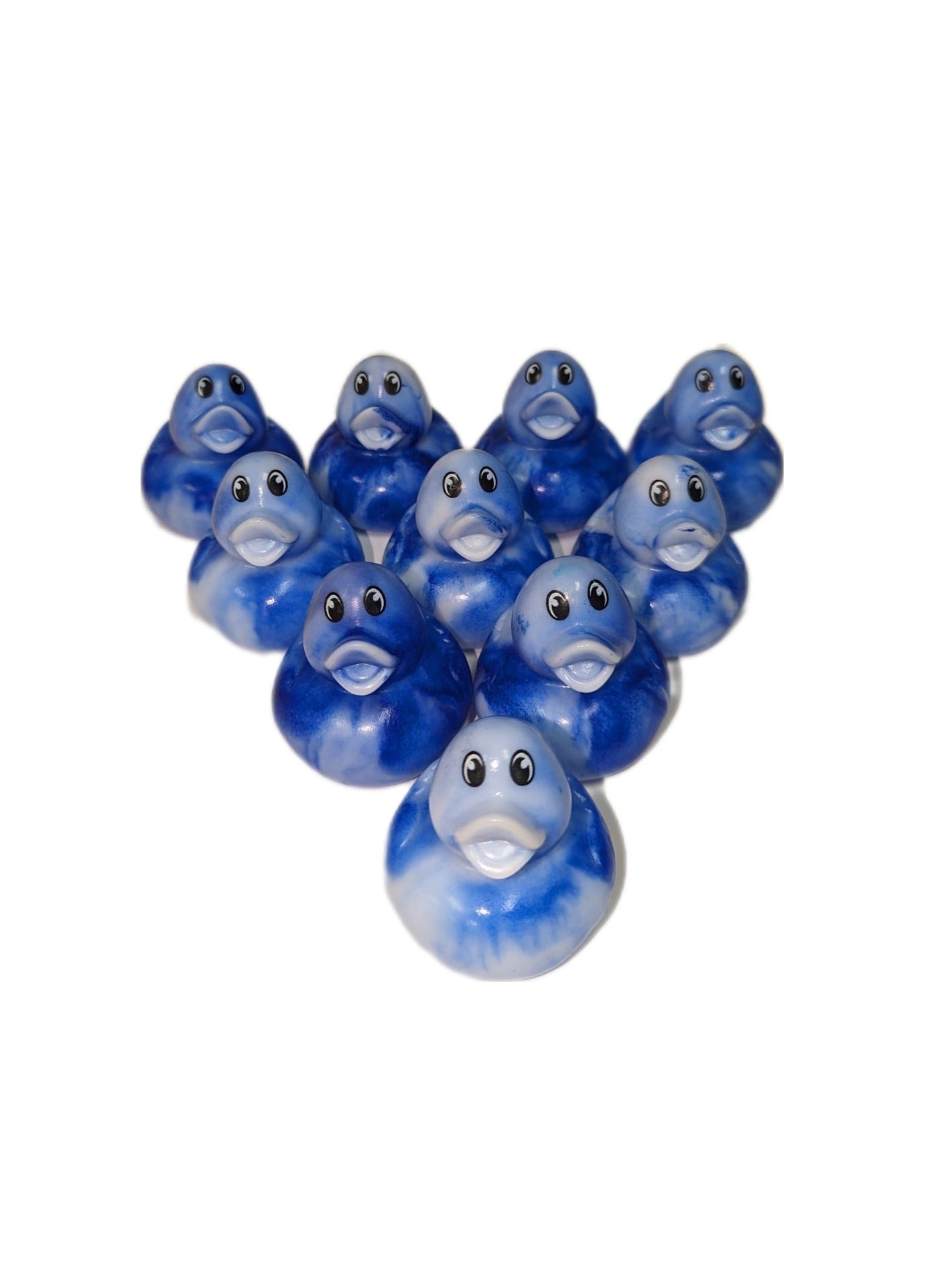 10 Marbled Blue Ducks - 2" Rubber Ducks