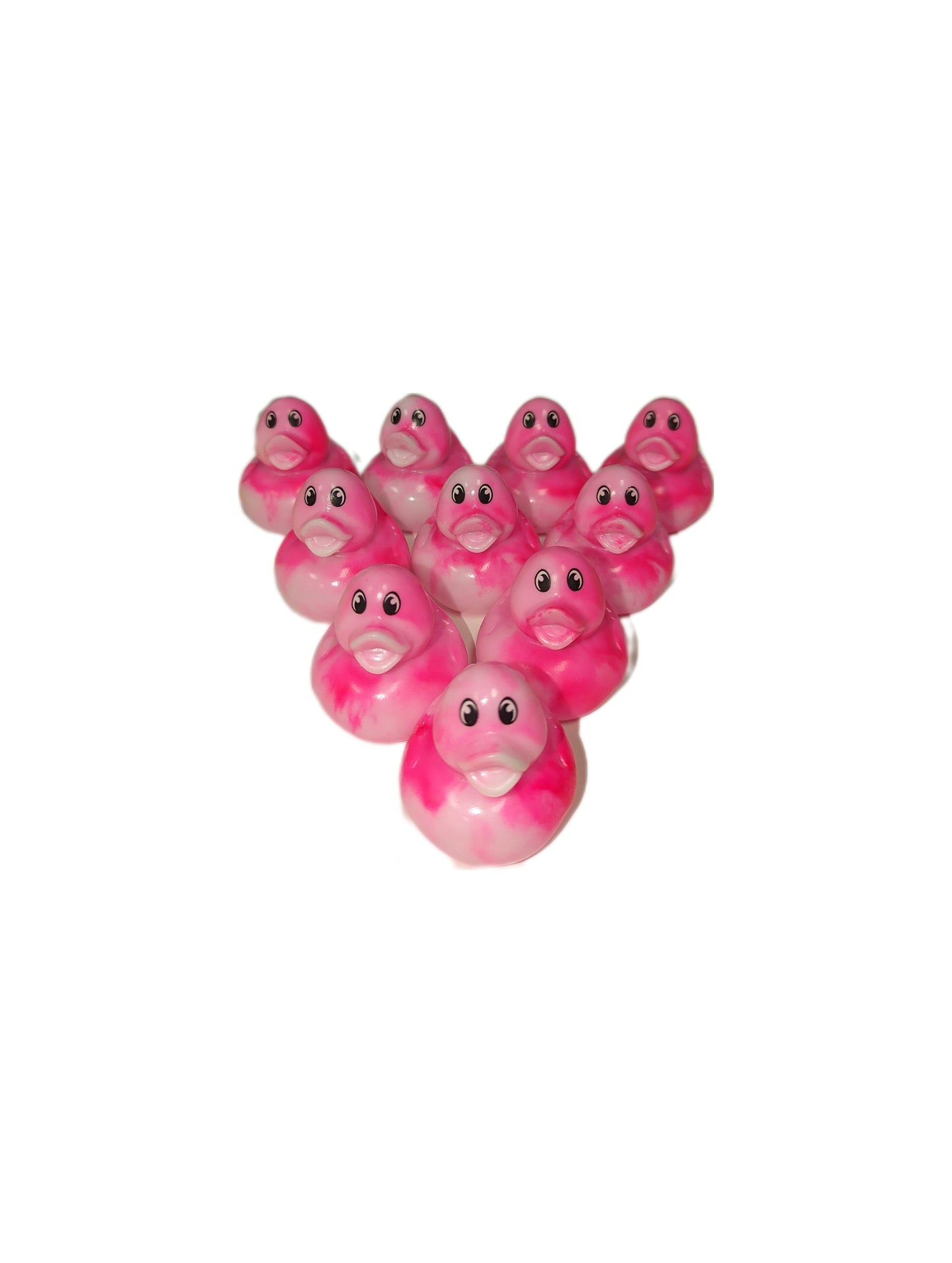 10 Marbled Pink Ducks - 2" Rubber Ducks
