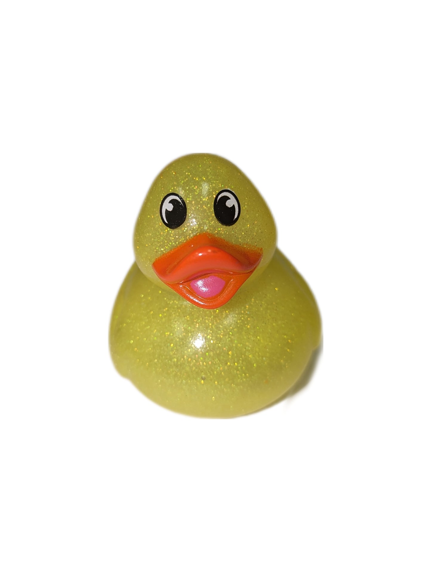10 Yellow Glitter & Orange Beak Ducks - 2" Rubber Ducks