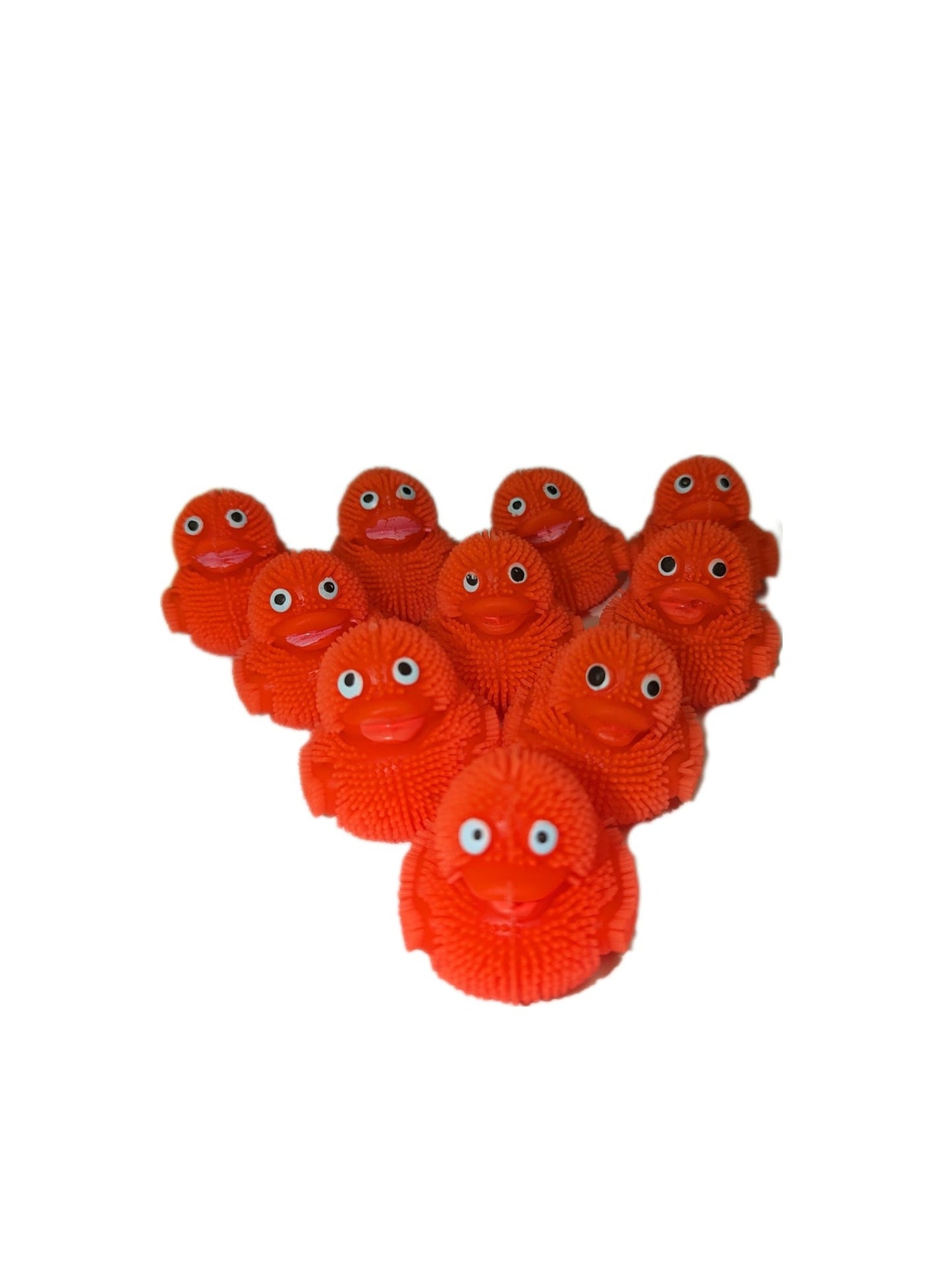 10 Orange Squishy Ducks - 2" Rubber Ducks