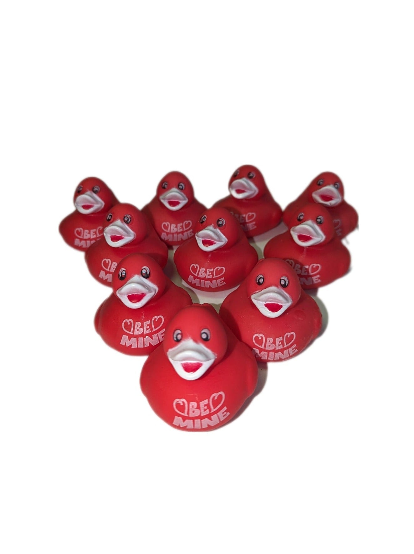 10 Red Be Mine Valentine's Day - 2" Rubber Ducks