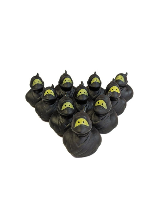 10 Black Ninjas- 2" Rubber Ducks