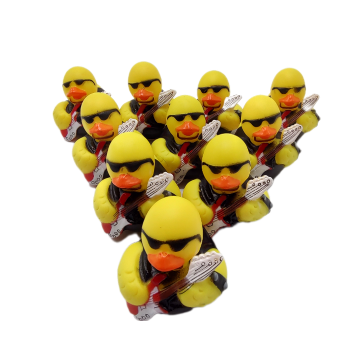 10 Rock Band Guitar Ducks - 2" Rubber Ducks