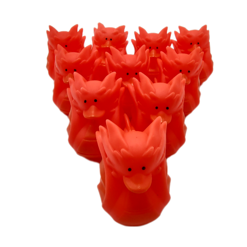 10 Red Dragon Ducks - 2" Rubber Ducks
