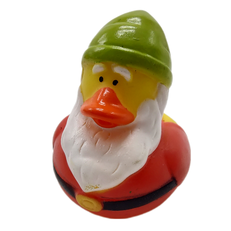 10 Red & Green Gnome Ducks - 2" Rubber Ducks