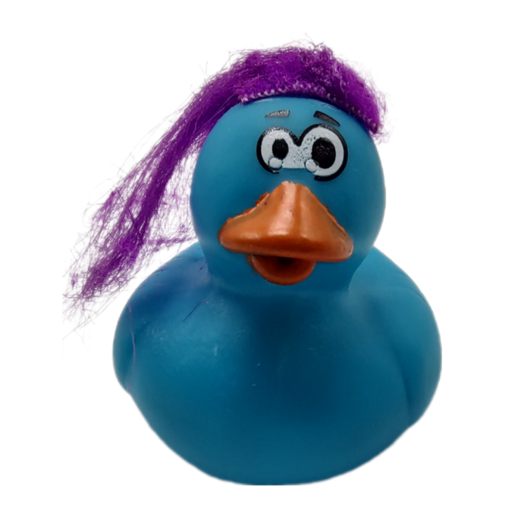 10 Crazy Hair Blue & Purple Ducks - 2" Rubber Ducks
