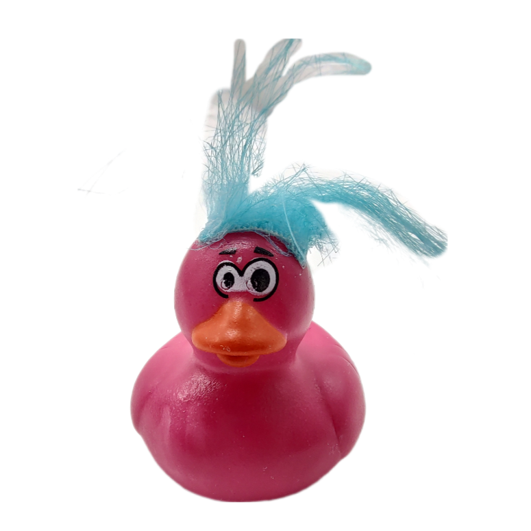 10 Crazy Hair Pink & Blue Ducks - 2" Rubber Ducks
