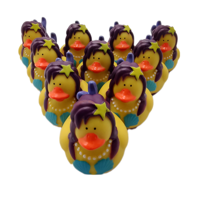 10 Mermaid Purple Ducks - 2" Rubber Ducks