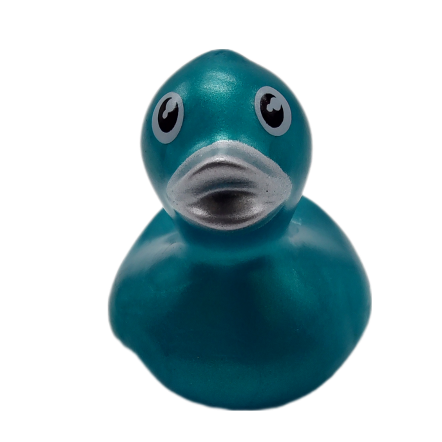 10 Metallic Teal Ducks - 2" Rubber Ducks