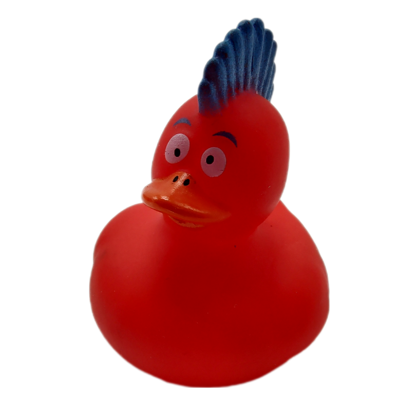 10 Mohawk Red & Blue Ducks - 2" Rubber Ducks