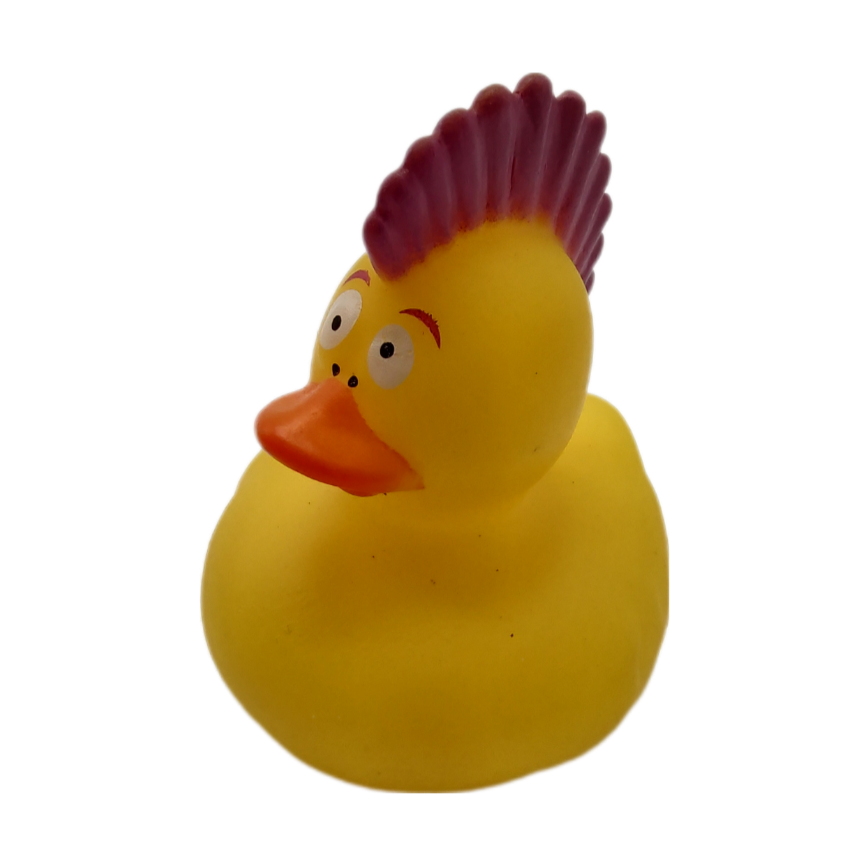 10 Mohawk Yellow & Purple Ducks - 2" Rubber Ducks