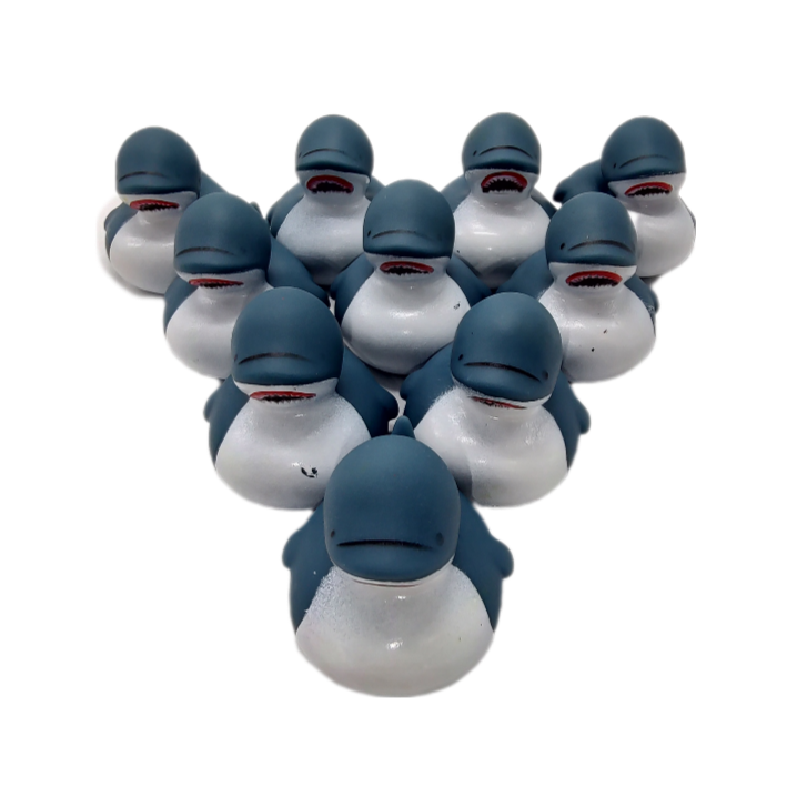 10 Shark Ducks - 2" Rubber Ducks