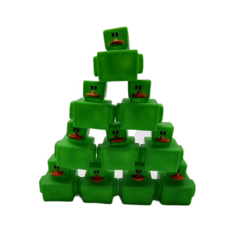 10 Square Green Ducks - 2" Rubber Ducks