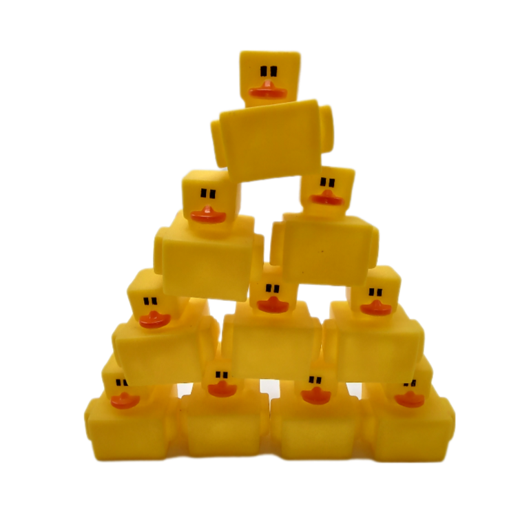 10 Square Yellow Ducks - 2" Rubber Ducks
