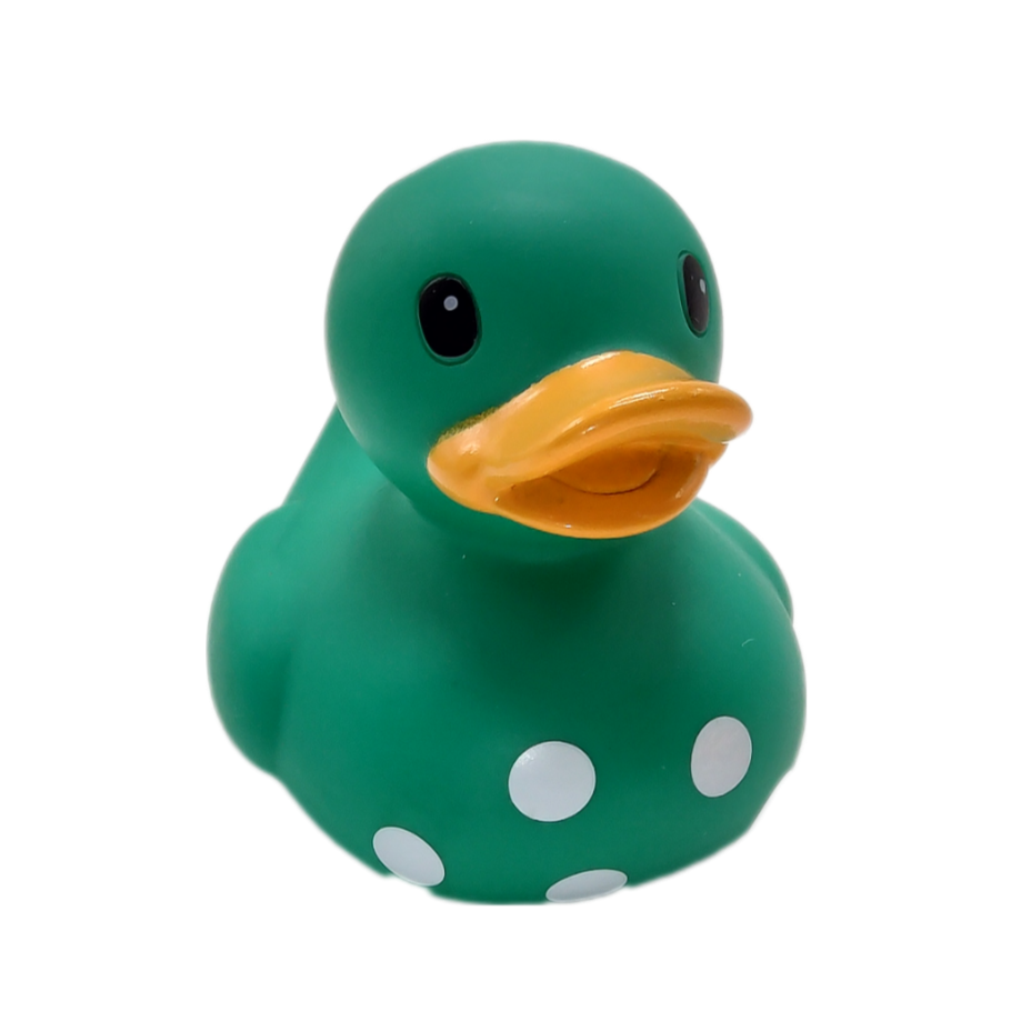 Green with White Polkadots 3" Rubber Duck