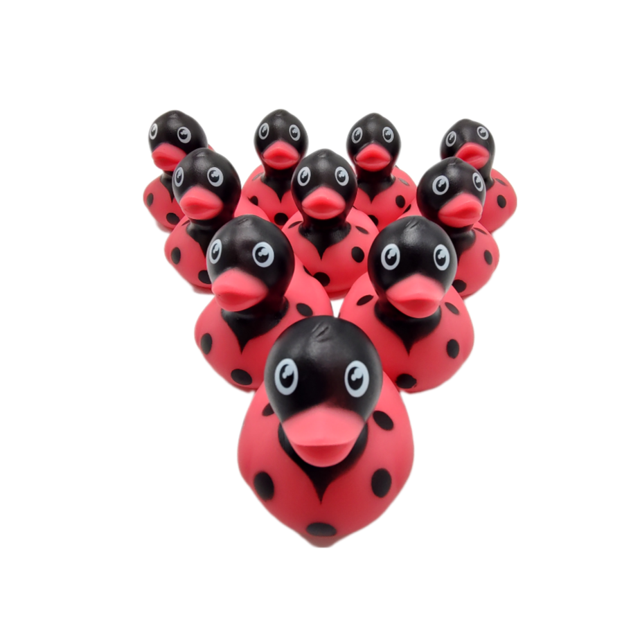 10 Ladybug Ducks - 2" Rubber Ducks