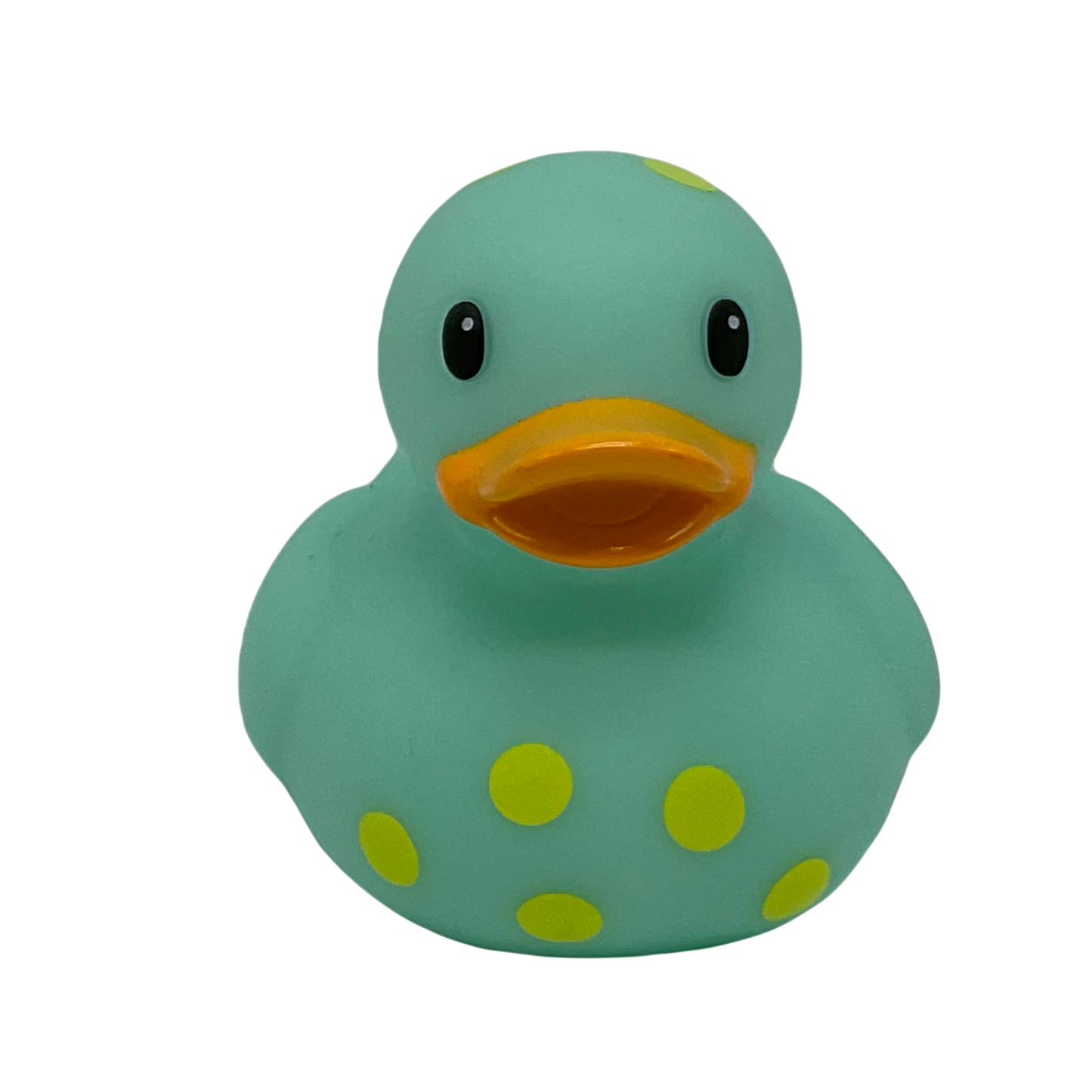 Mint Green & Yellow Polka Dot 3" Rubber Duck