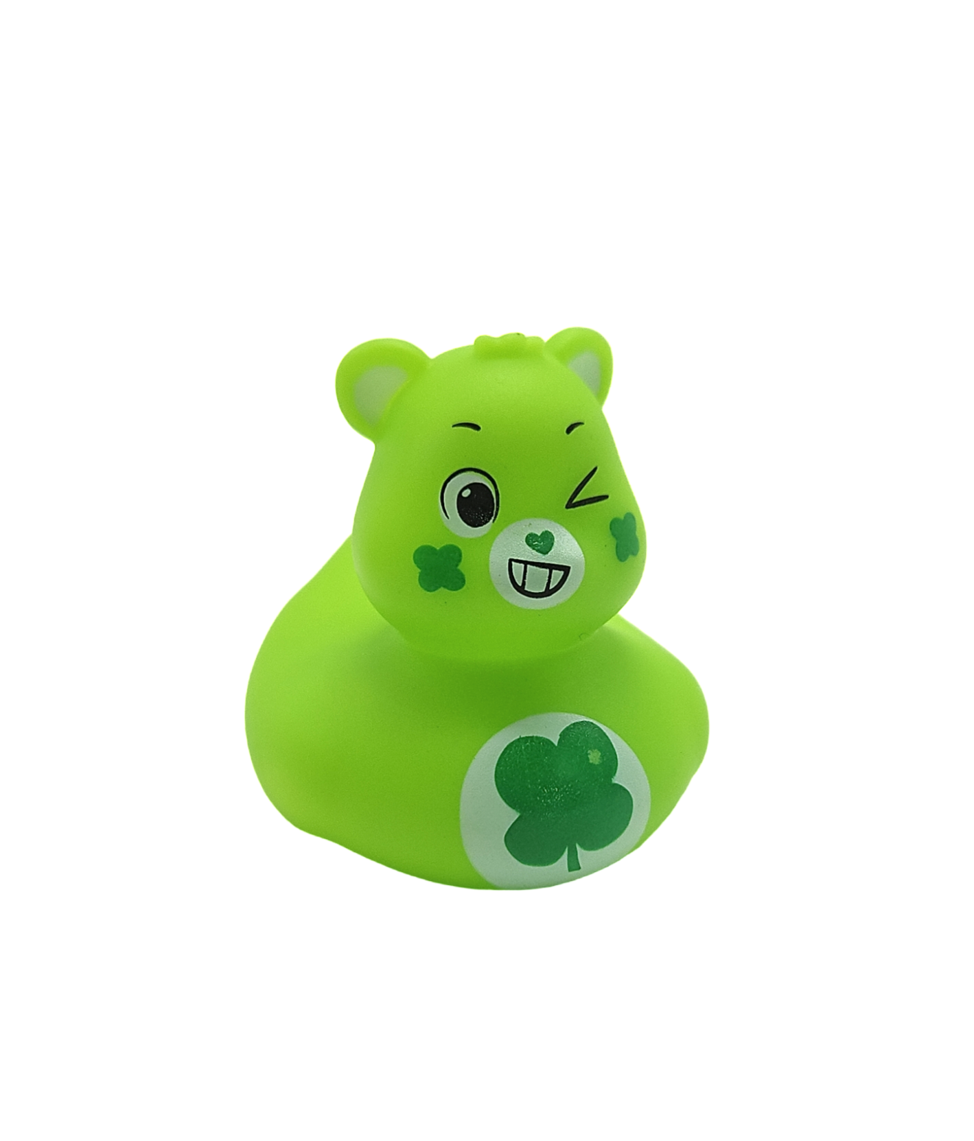10 GOOD LUCK BEAR Care Bear Green Irish - 2" Rubber Duck Style Bears