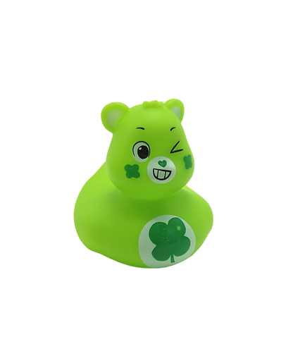 10 GOOD LUCK BEAR Care Bear Green Irish - 2" Rubber Duck Style Bears