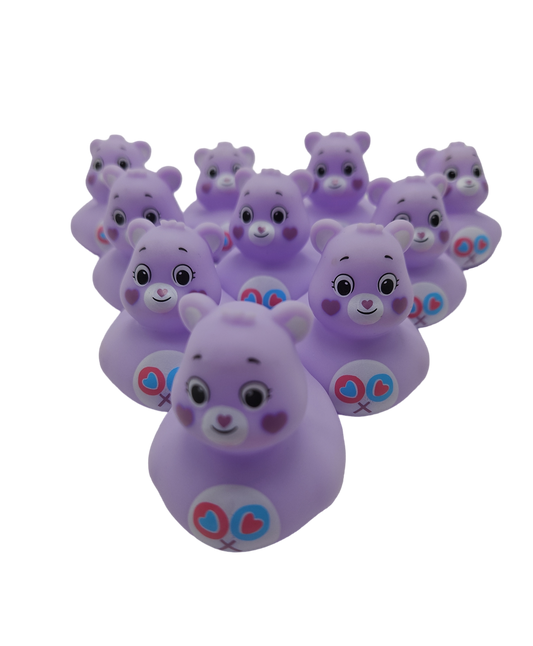10 SHARE BEAR Care Bear Purple Lavender - 2" Rubber Duck Style Bears
