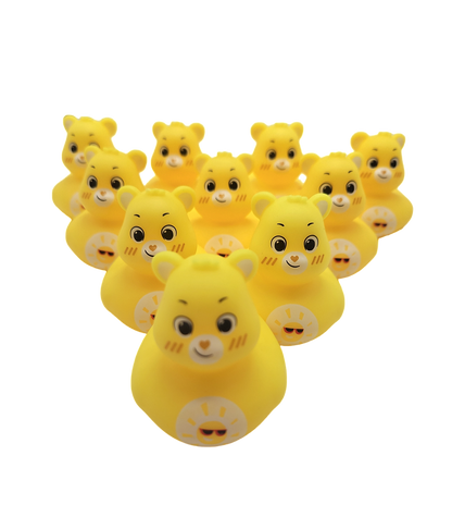 10 FUNSHINE BEAR Care Bear Yellow sunshine - 2" Rubber Duck Style Bears