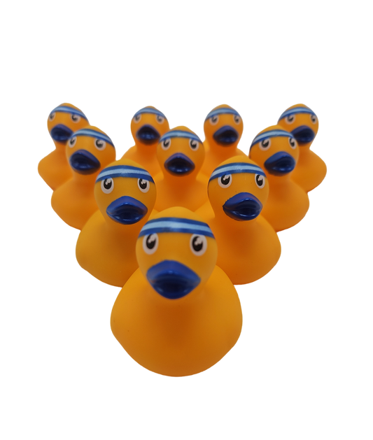10 Orange Athletic Ducks - 2" Rubber Ducks