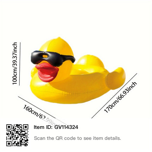 4 ft inflatable yellow duck with sunglasses