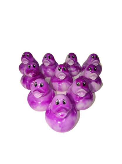 10 Marbled Purple Ducks - 2" Rubber Ducks