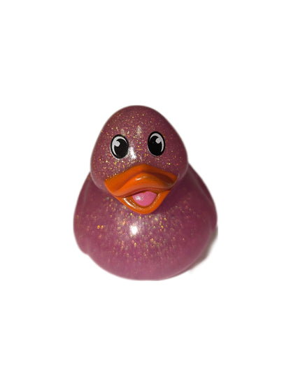 10 Pink Glitter & Orange Beak Ducks - 2" Rubber Ducks