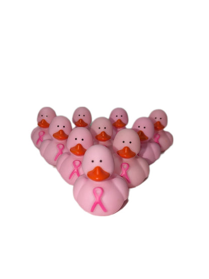 10 Light Pink Breast Cancer Awareness Ducks - 2" Rubber Ducks