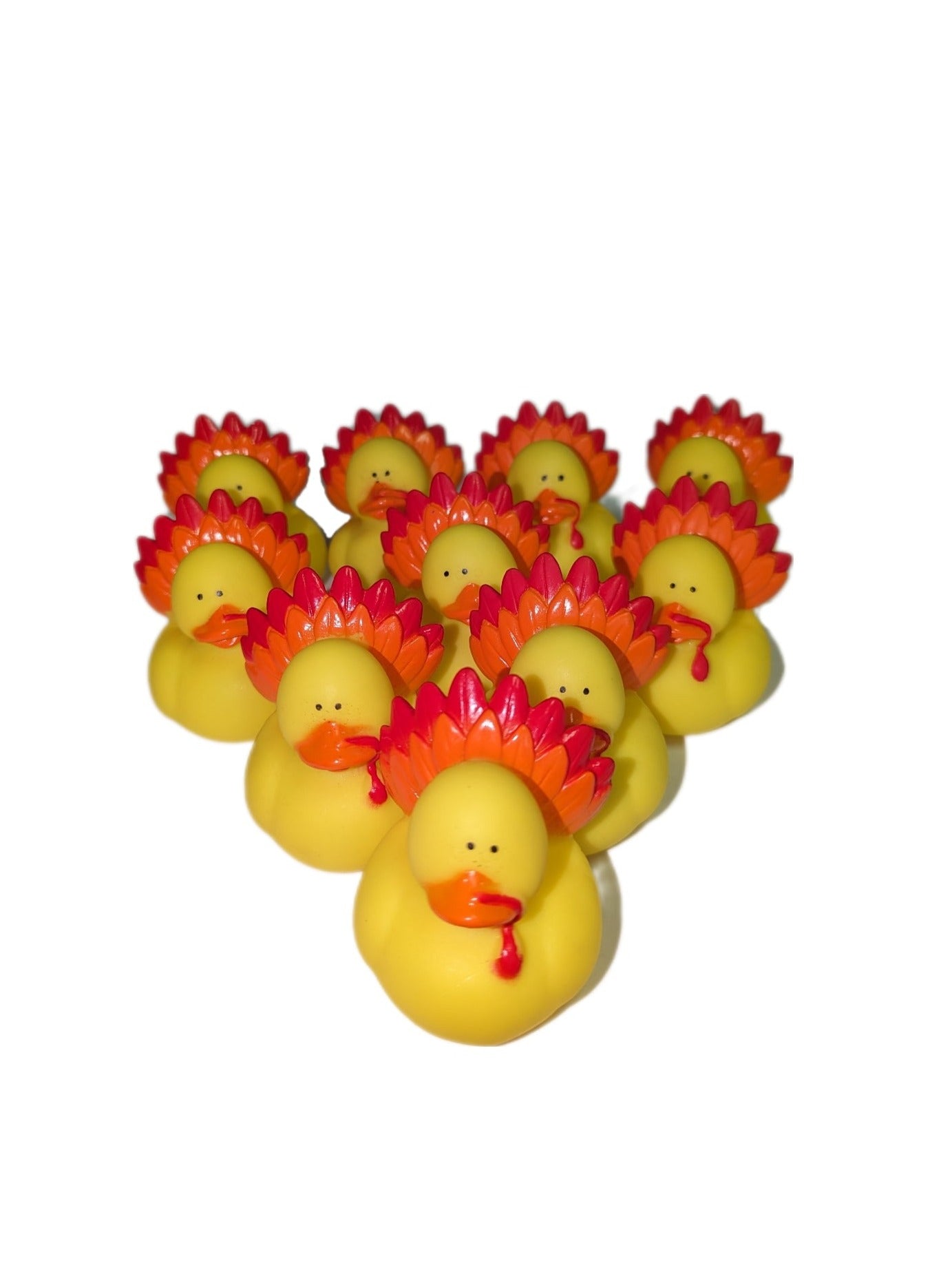 10 Thanksgiving Turkeys - 2" Rubber Ducks