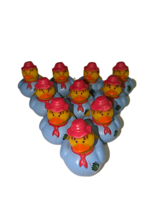 10 Blue Sweater Scarecrows - 2" Rubber Ducks