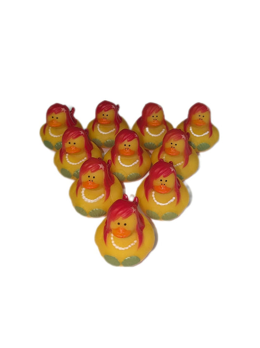 10 Red Mermaid- 2" Rubber Ducks