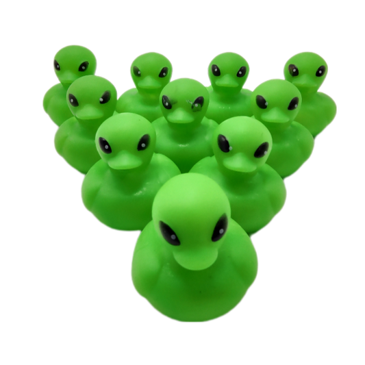 10 Green Alien Ducks - 2" Rubber Ducks