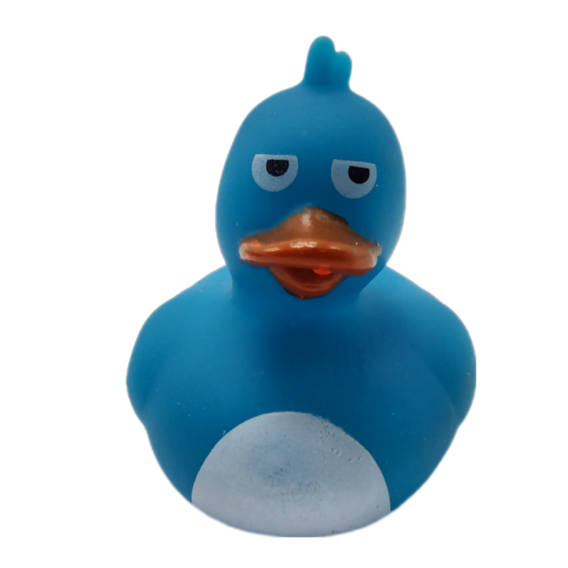 10 Crazy Bird Blue Ducks - 2" Rubber Ducks