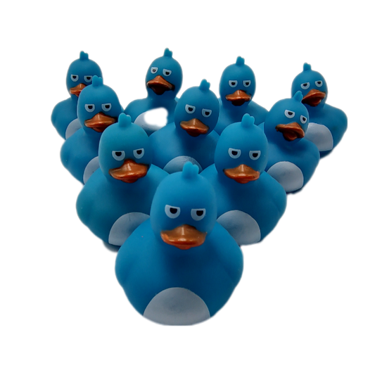 10 Crazy Bird Blue Ducks - 2" Rubber Ducks
