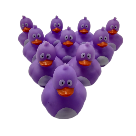 10 Crazy Bird Purple Ducks - 2" Rubber Ducks