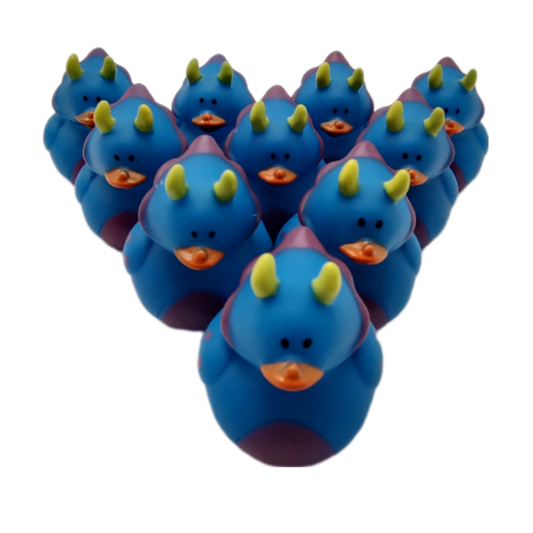 10 Dinosaur Blue Ducks - 2" Rubber Ducks