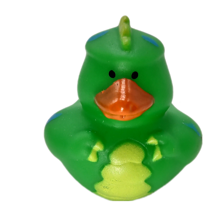 10 Dinosaur Green Ducks - 2" Rubber Ducks