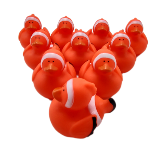 10 Fish Orange Ducks - 2" Rubber Ducks