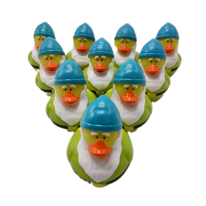 10 Blue & Green Gnome Ducks - 2" Rubber Ducks