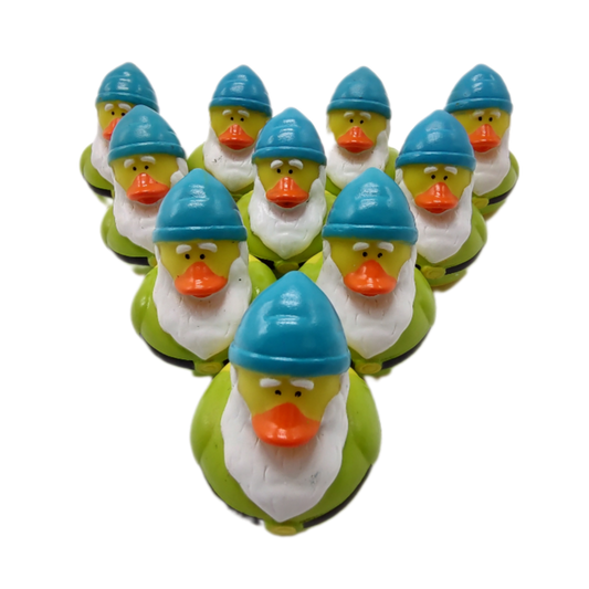 10 Blue & Green Gnome Ducks - 2" Rubber Ducks