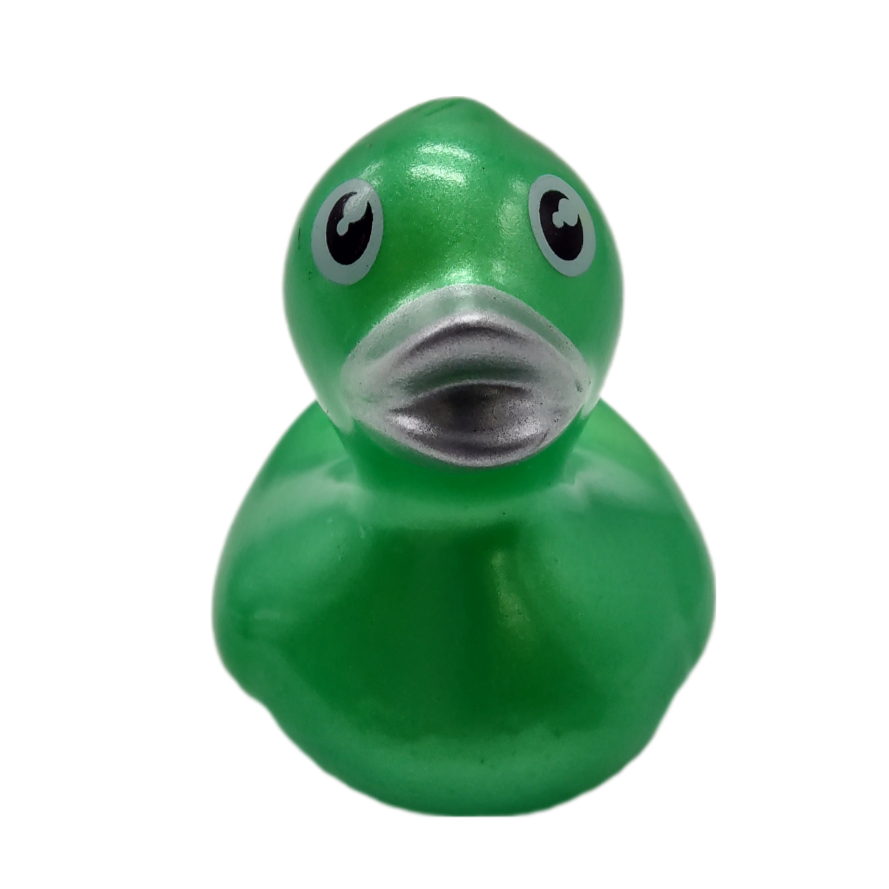 10 Metallic Green Ducks - 2" Rubber Ducks