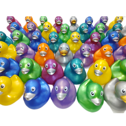 20 Metallic Ducks Mixed Colors- 2" Rubber Ducks