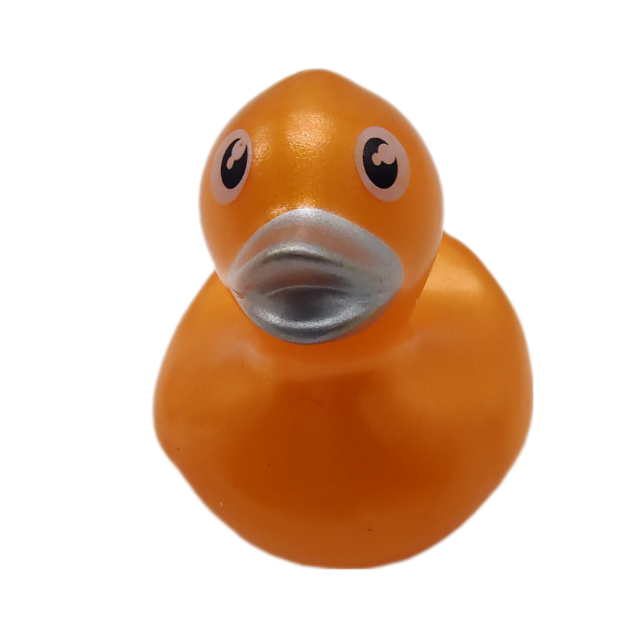 10 Metallic Orange Ducks - 2" Rubber Ducks