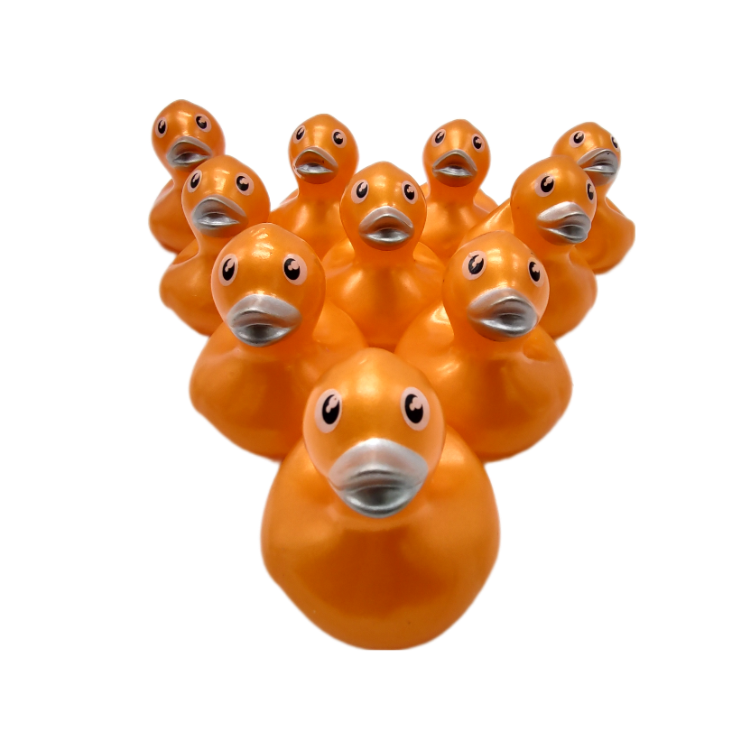 10 Metallic Orange Ducks - 2" Rubber Ducks