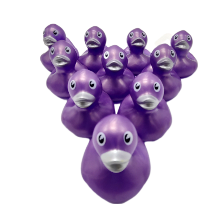 10 Metallic Purple Ducks - 2" Rubber Ducks